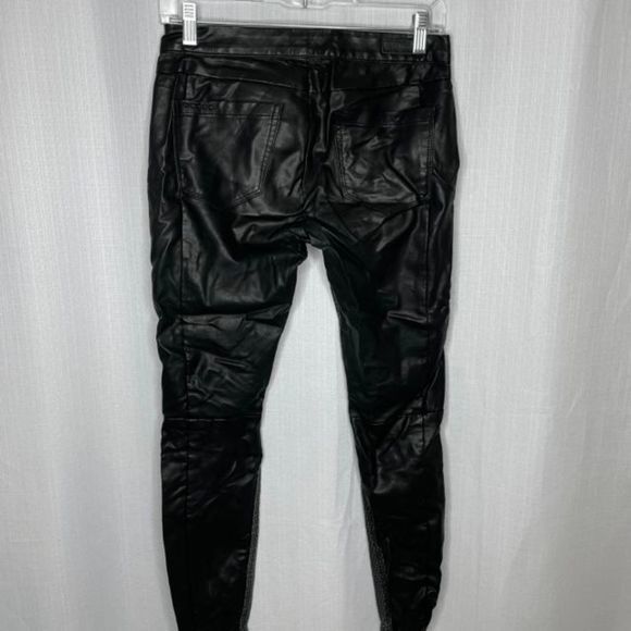 BlankNYC Black Faux Leather Mixed Media Pants‎ - Picture 3 of 4